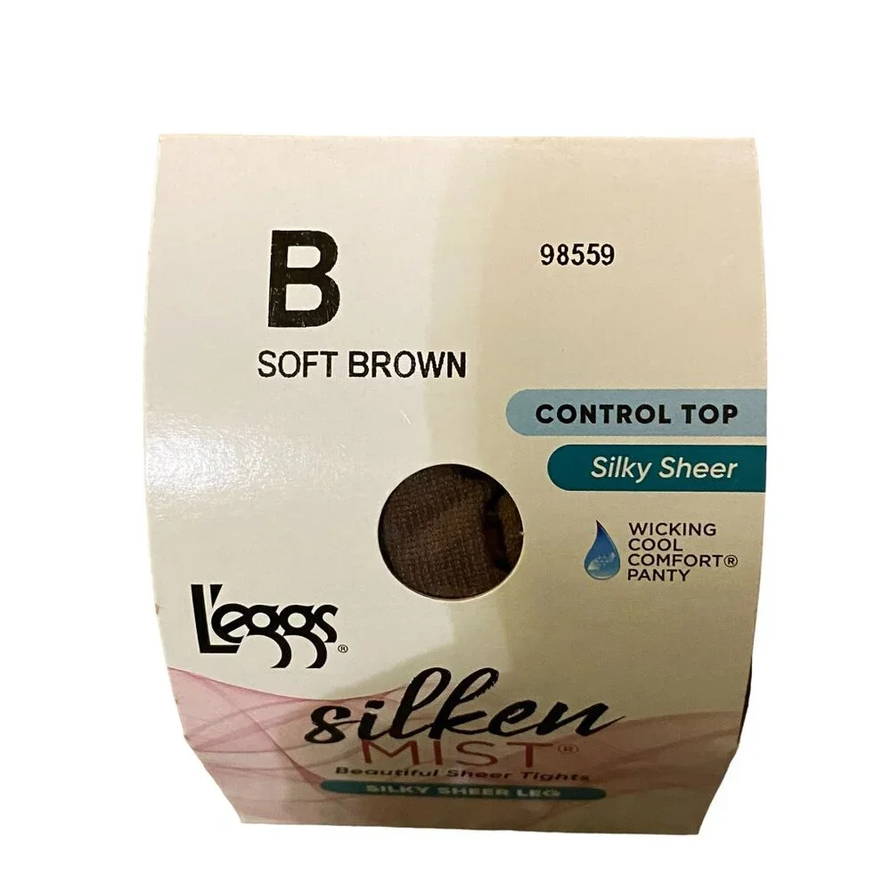 Leggs Pantyhose NEW 98559 Soft Brown Womens B Control Top Sheer Toe